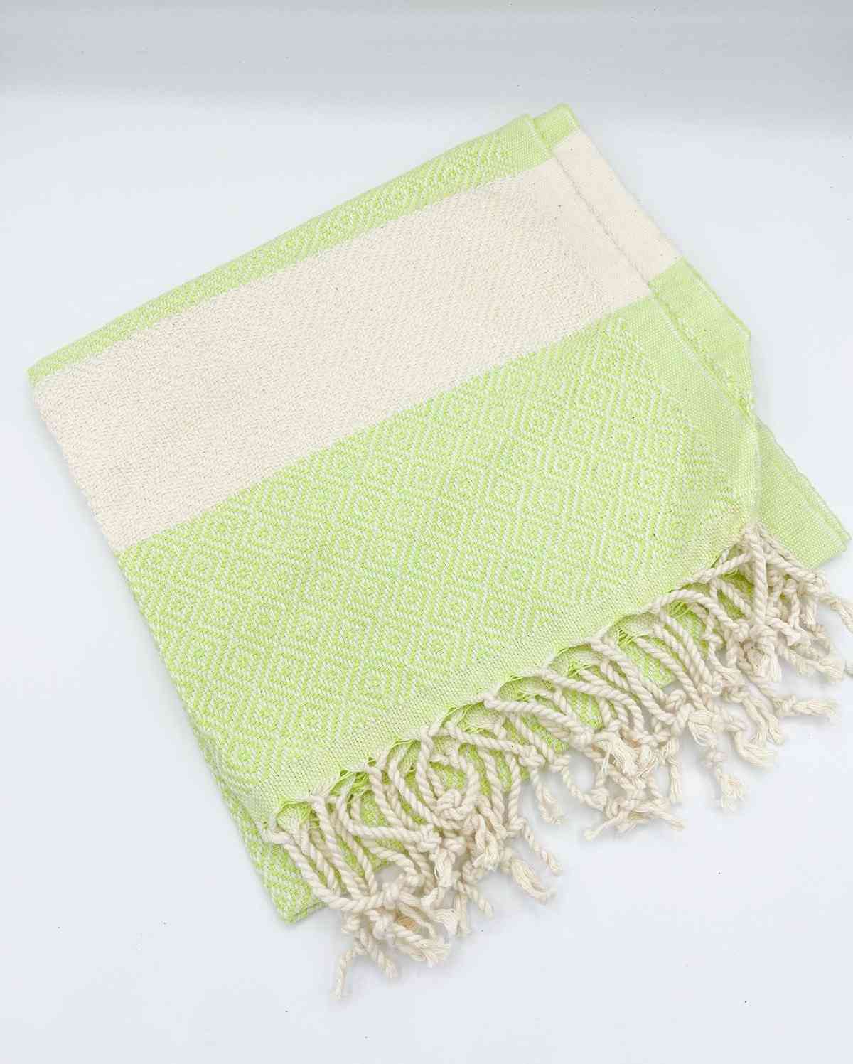 Lime green diamond hand towel