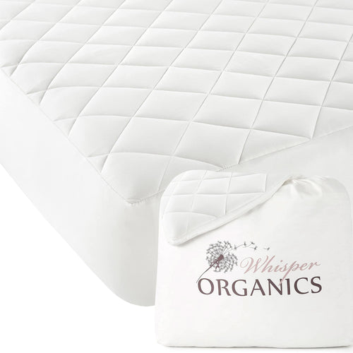 Whisper Organics 500 TC organic cotton quilted mattress pad
