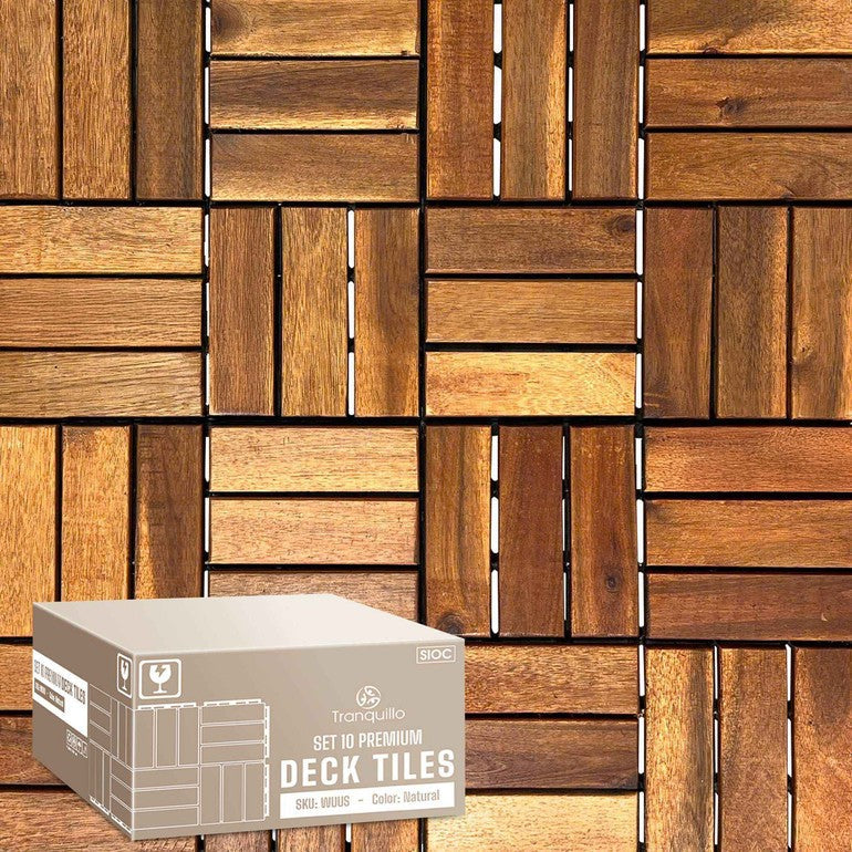 Interlocking solid wood deck tiles product view