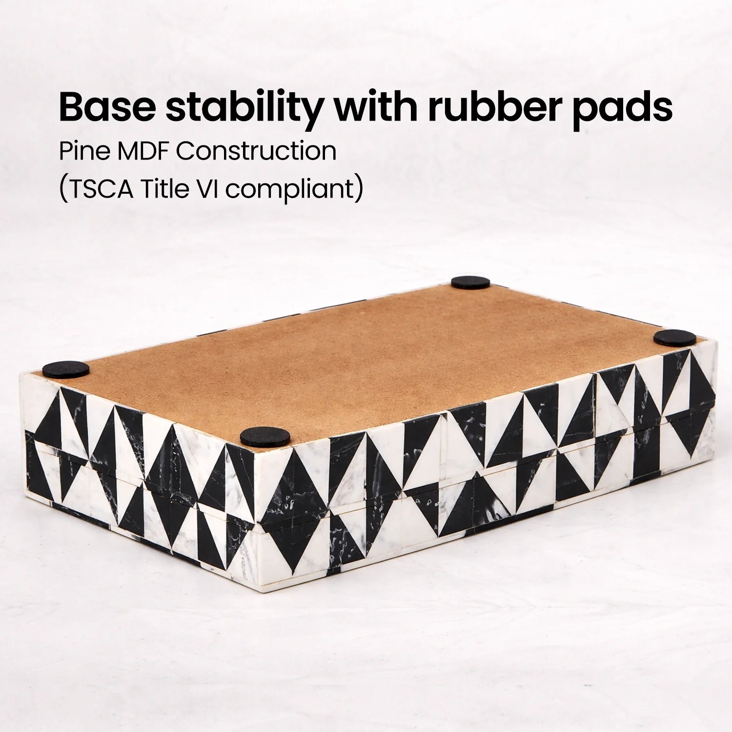 Decorative Box Medley Harlequin Resin Inlay, Black - White, 6 sizes
