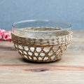Cage small serving bowl with handwoven seagrass wrap