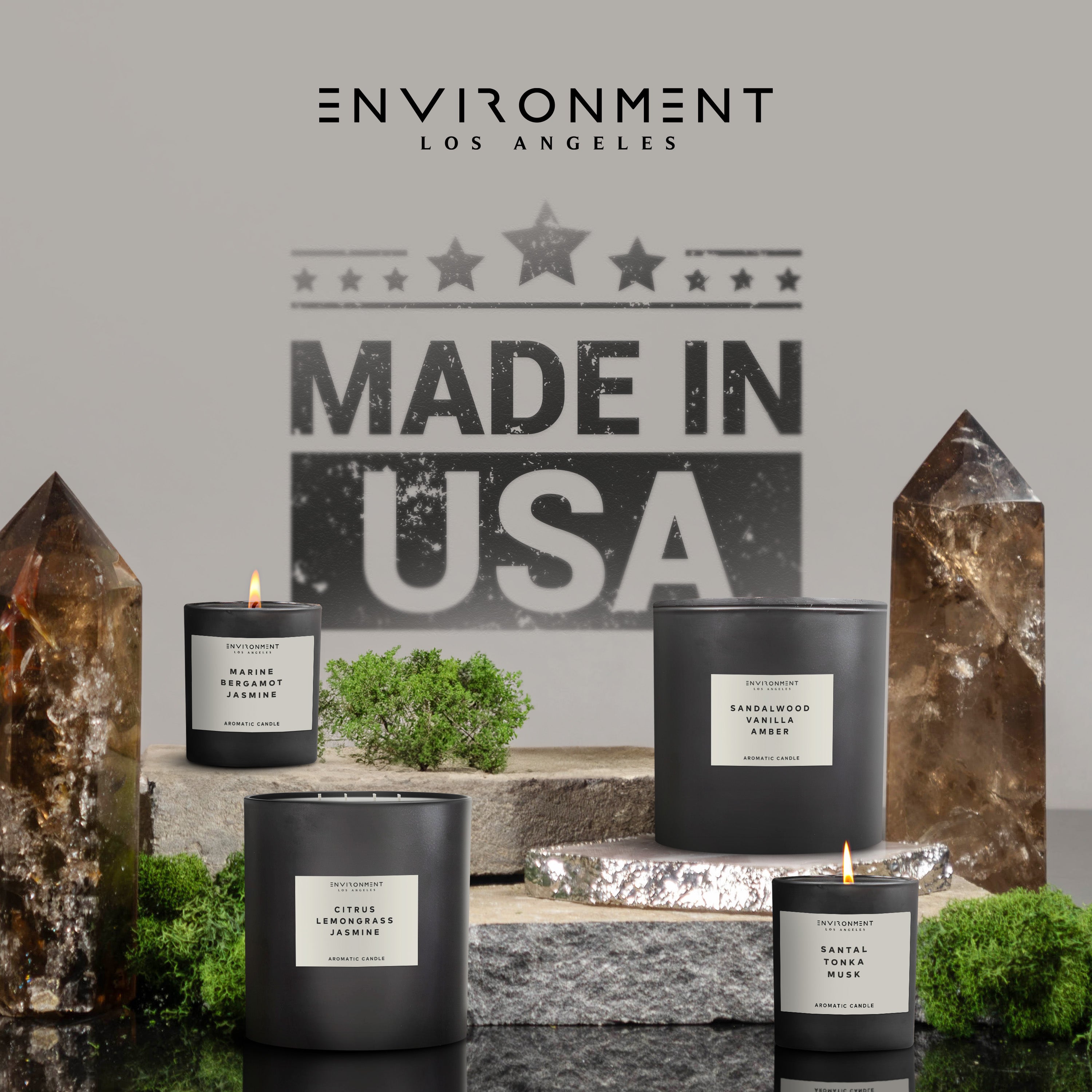 8oz Rosewater | Peony Water | Washed Woods Candle with Lid and Box (Inspired by Issey Miyake L'Eau d'Issey®)