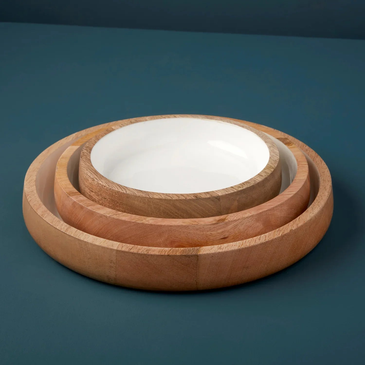 Madras mango wood nesting bowls set of three
