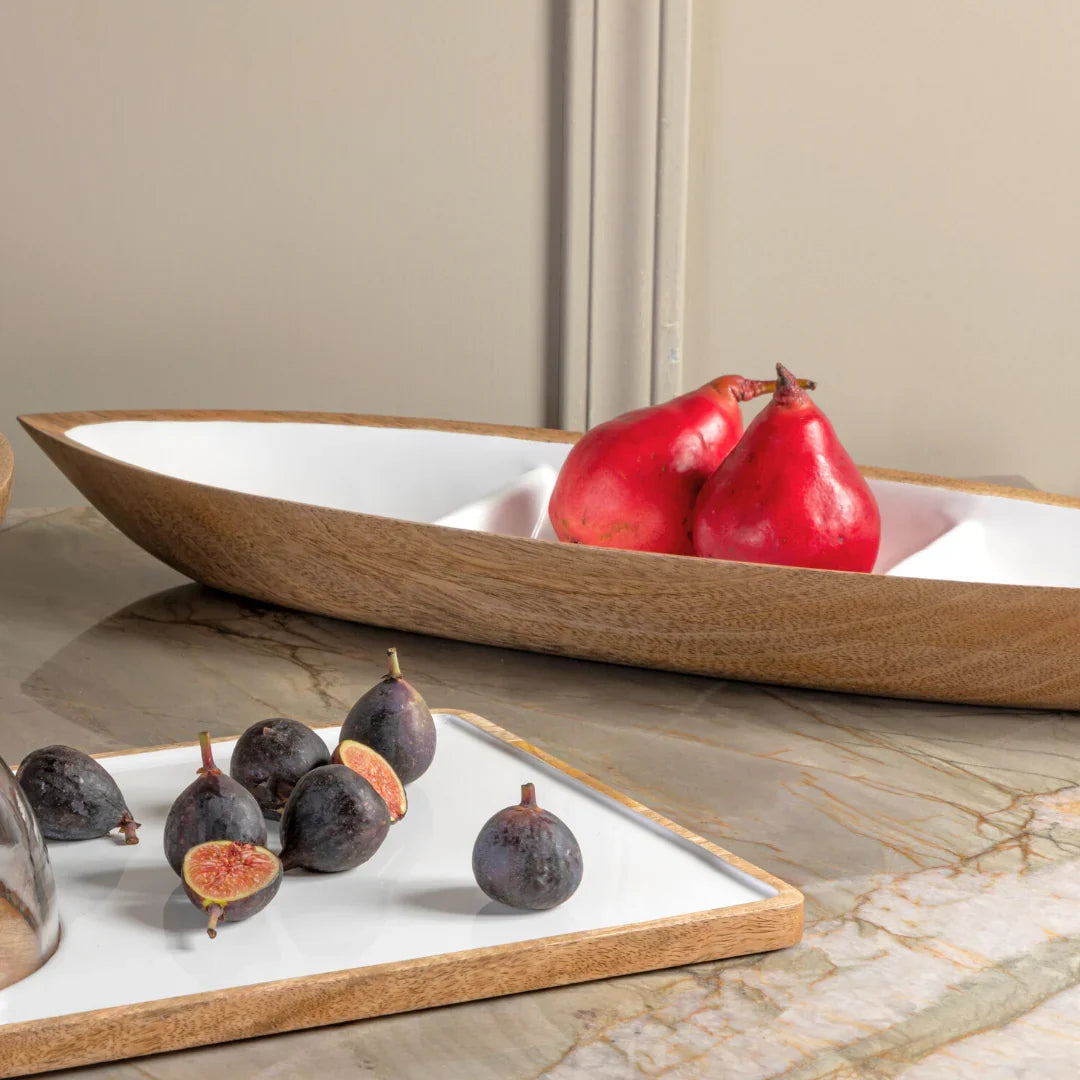 Madras Mango Wood Crudité Dish