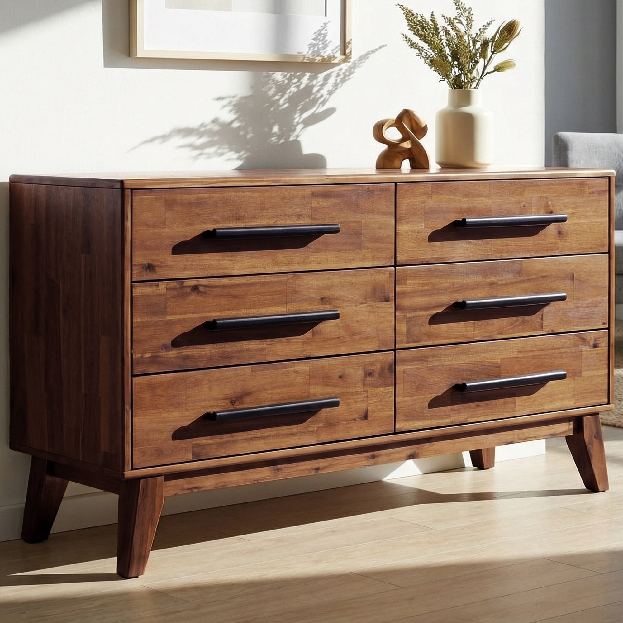 Legacy walnut dresser front view