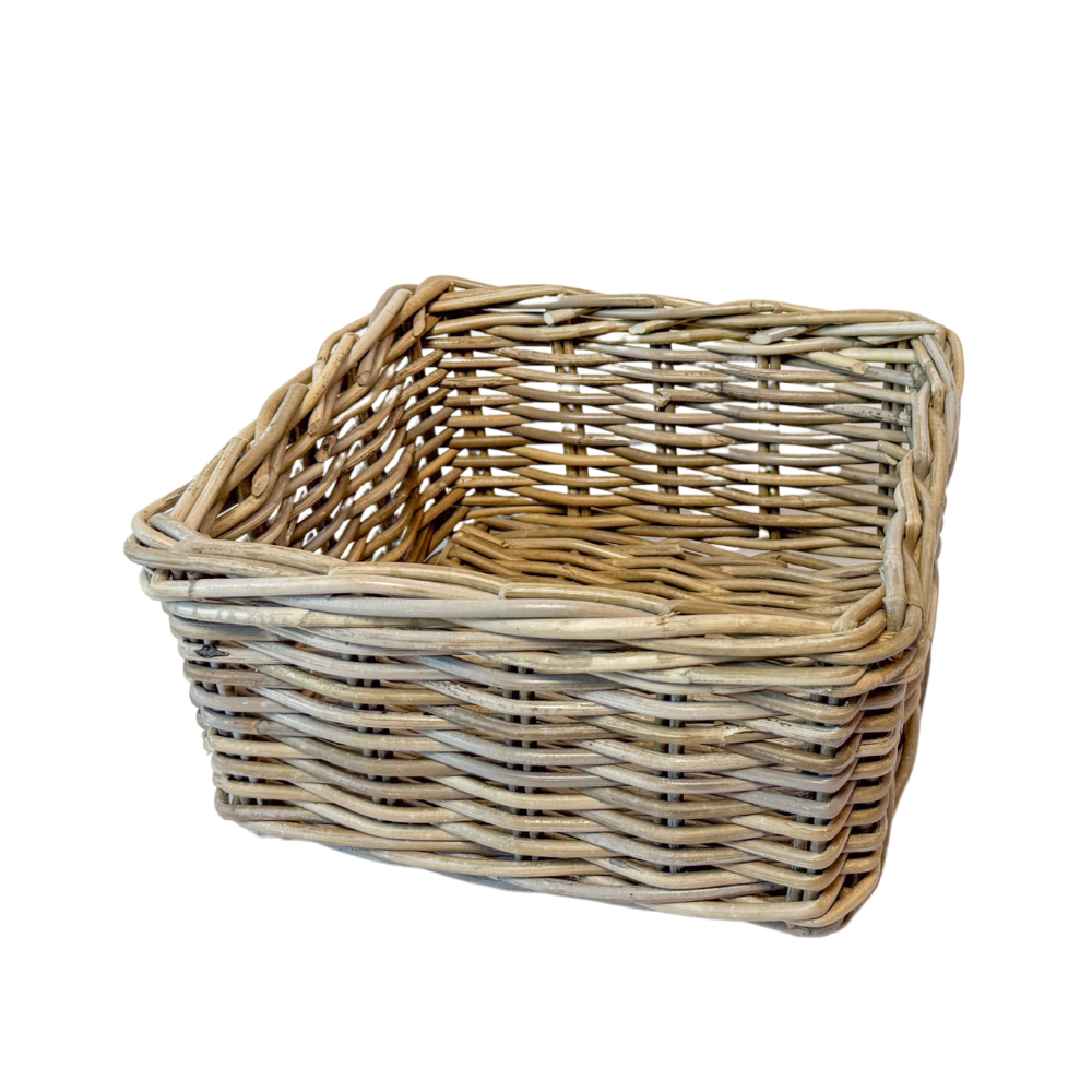 Mini square rattan storage baskets