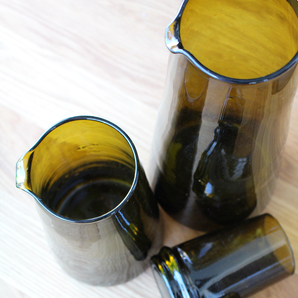 Beldi Brown Recycled Glass Large Carafe