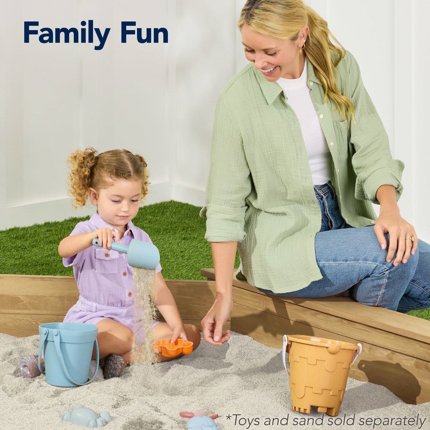 Natural Wood Octagonal Outdoor Sandbox with Cover