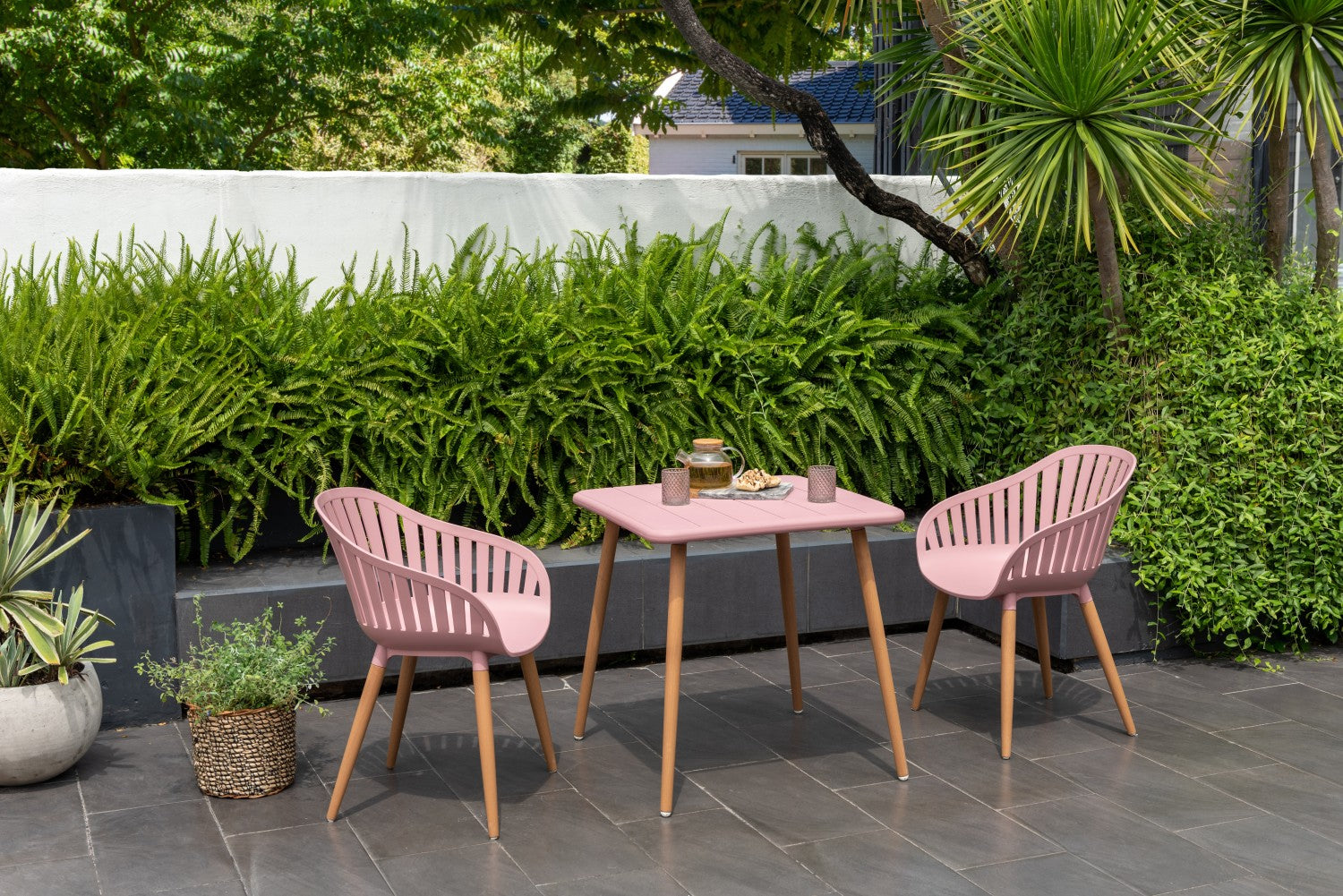 Nassau Peony Pink three-piece bistro set