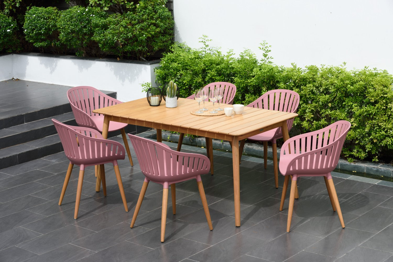 Nassau rectangular FSC eucalyptus outdoor dining table
