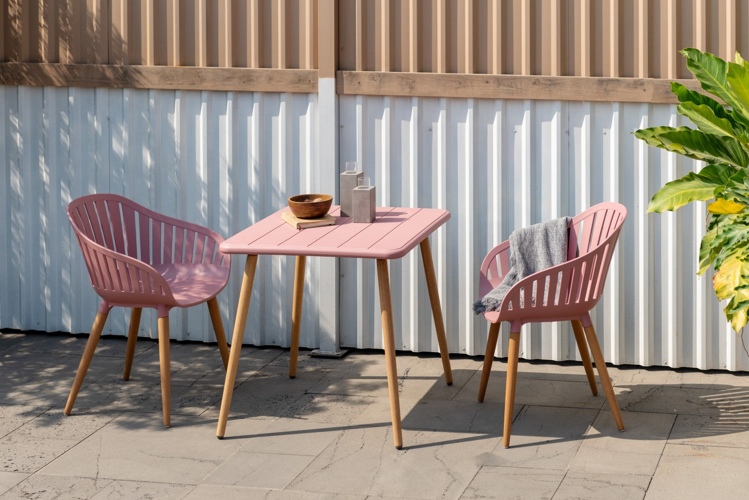 Nassau Peony Pink square indoor-outdoor table