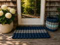 Navy and light gray rope doormat
