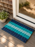 Navy Blue, Teal & Seafoam 5-Stripe Lobster Rope Doormat