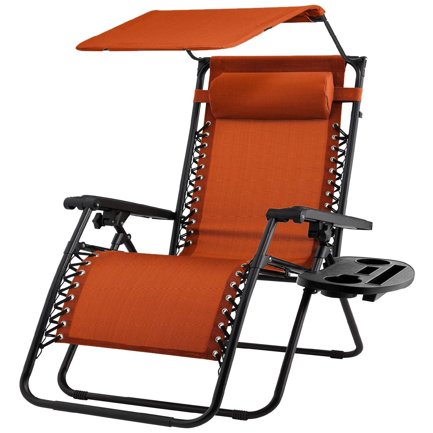Orange zero gravity folding lounge chair with canopy by HomePacific