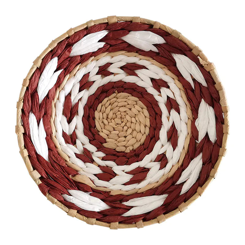 Woven grass wall decor