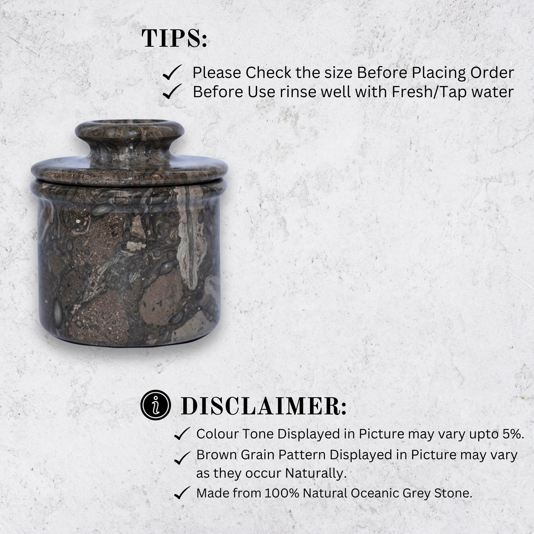 Oceanic Marble Butter Keeper with Lid - French Butter Keeper