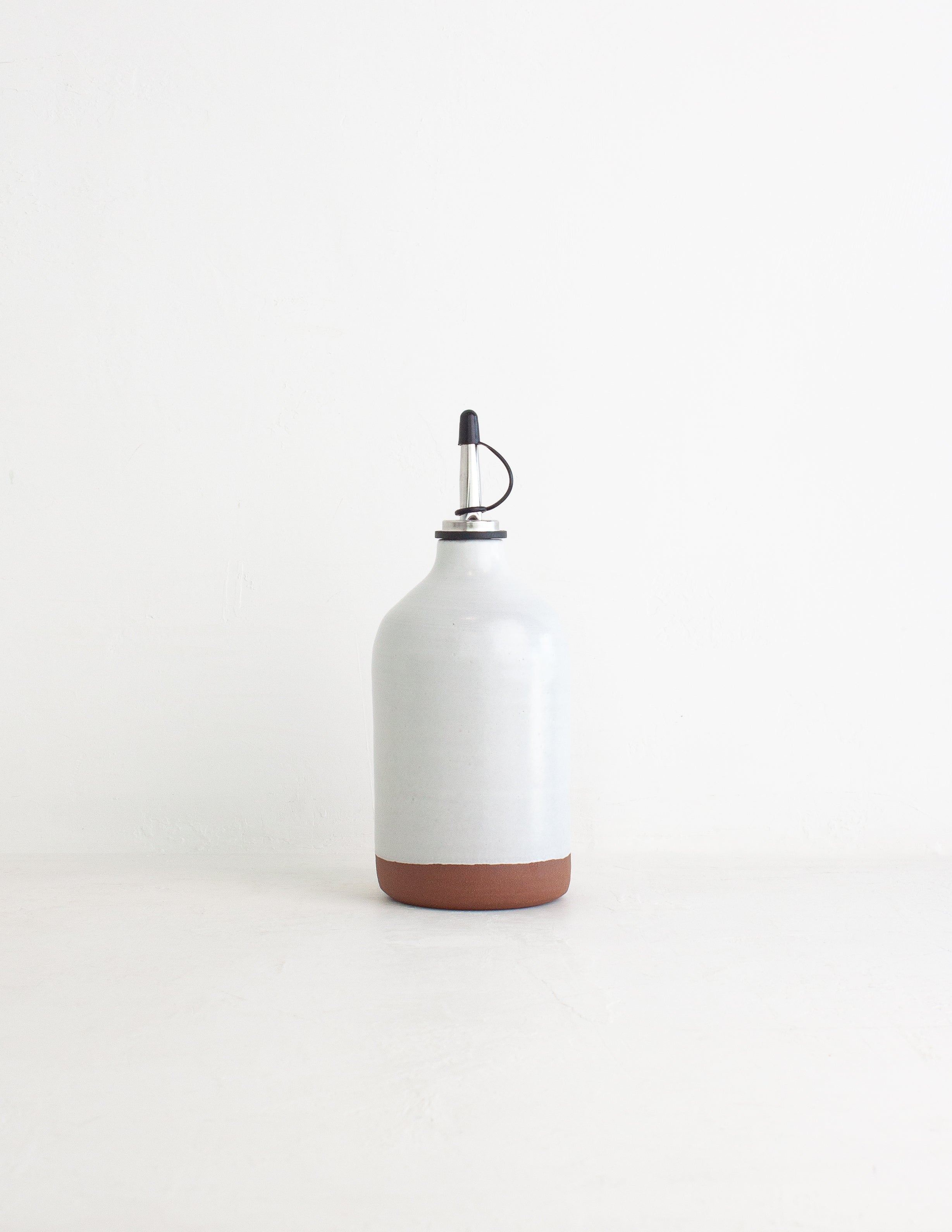 Handmade ceramic oil cruet black glaze
