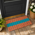 Orange & Teal Lobster Rope Doormat