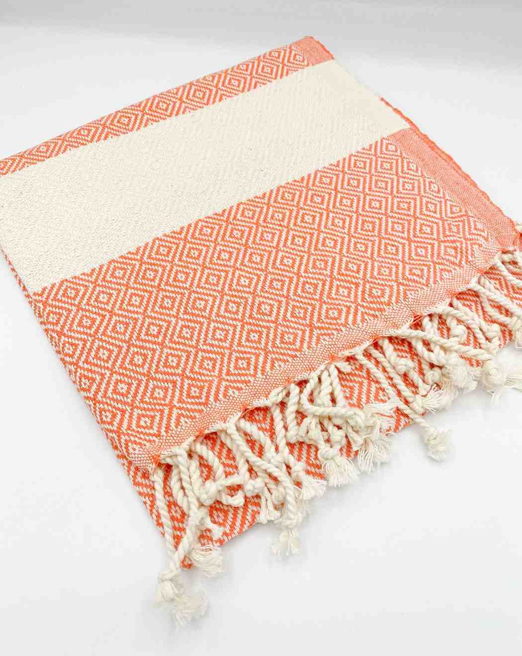 Orange diamond hand towel product view