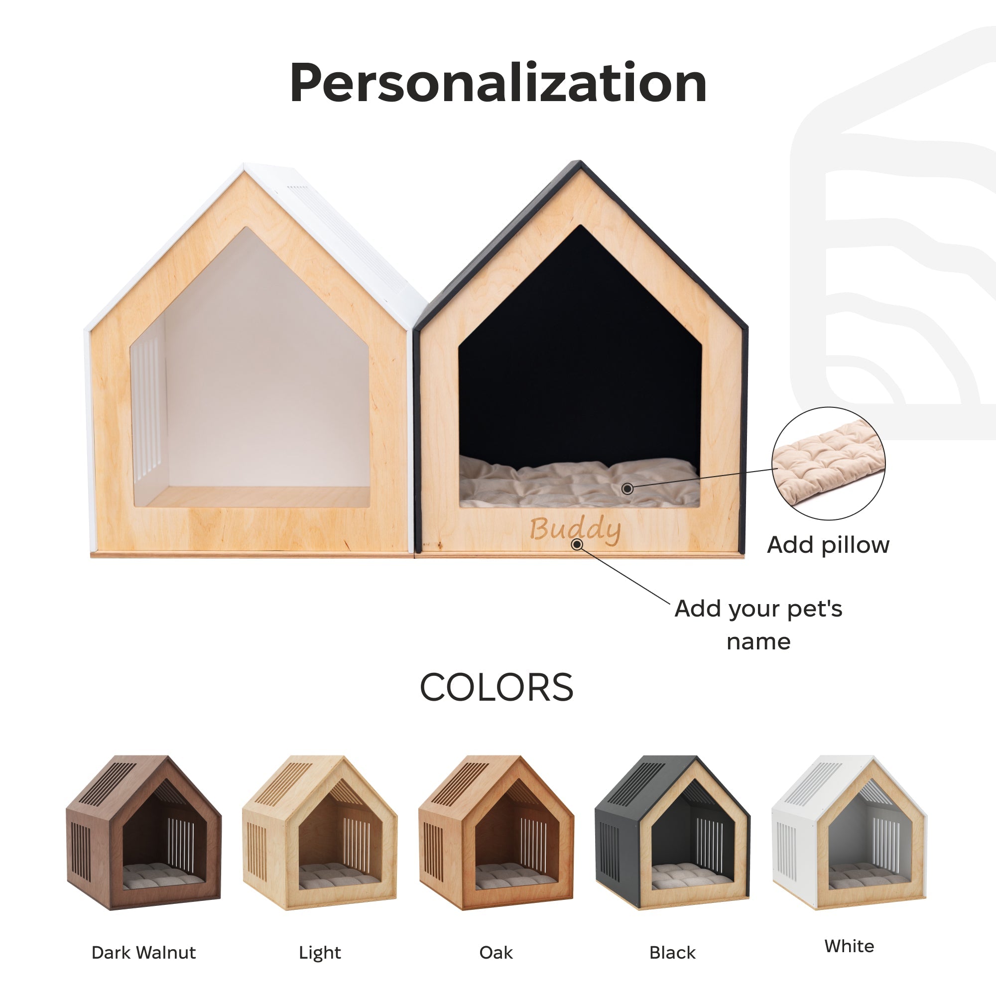 Indoor dog house configuration detail