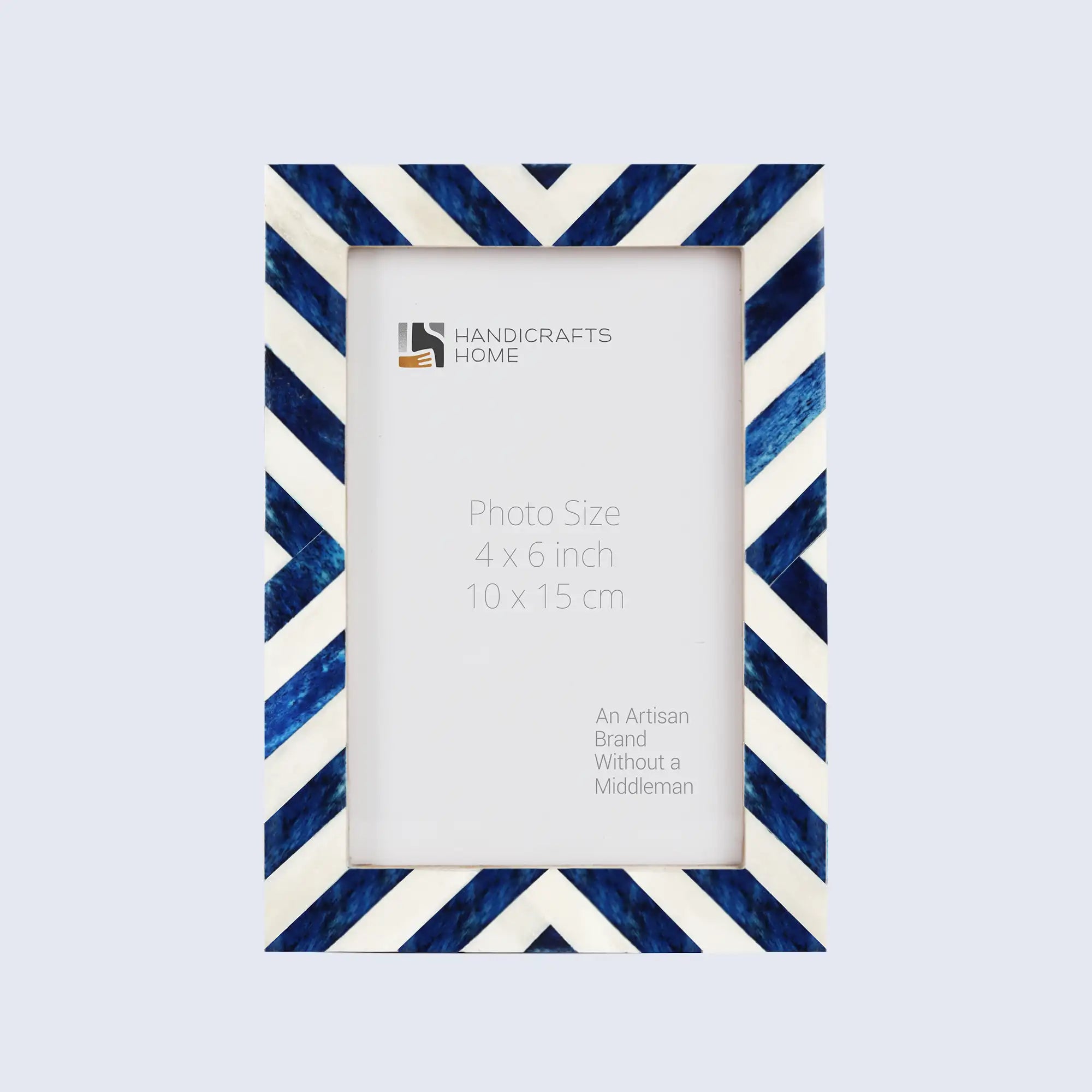 Blue White Chevron Bone Inlay Picture Frame 4x6 5x7 8x10