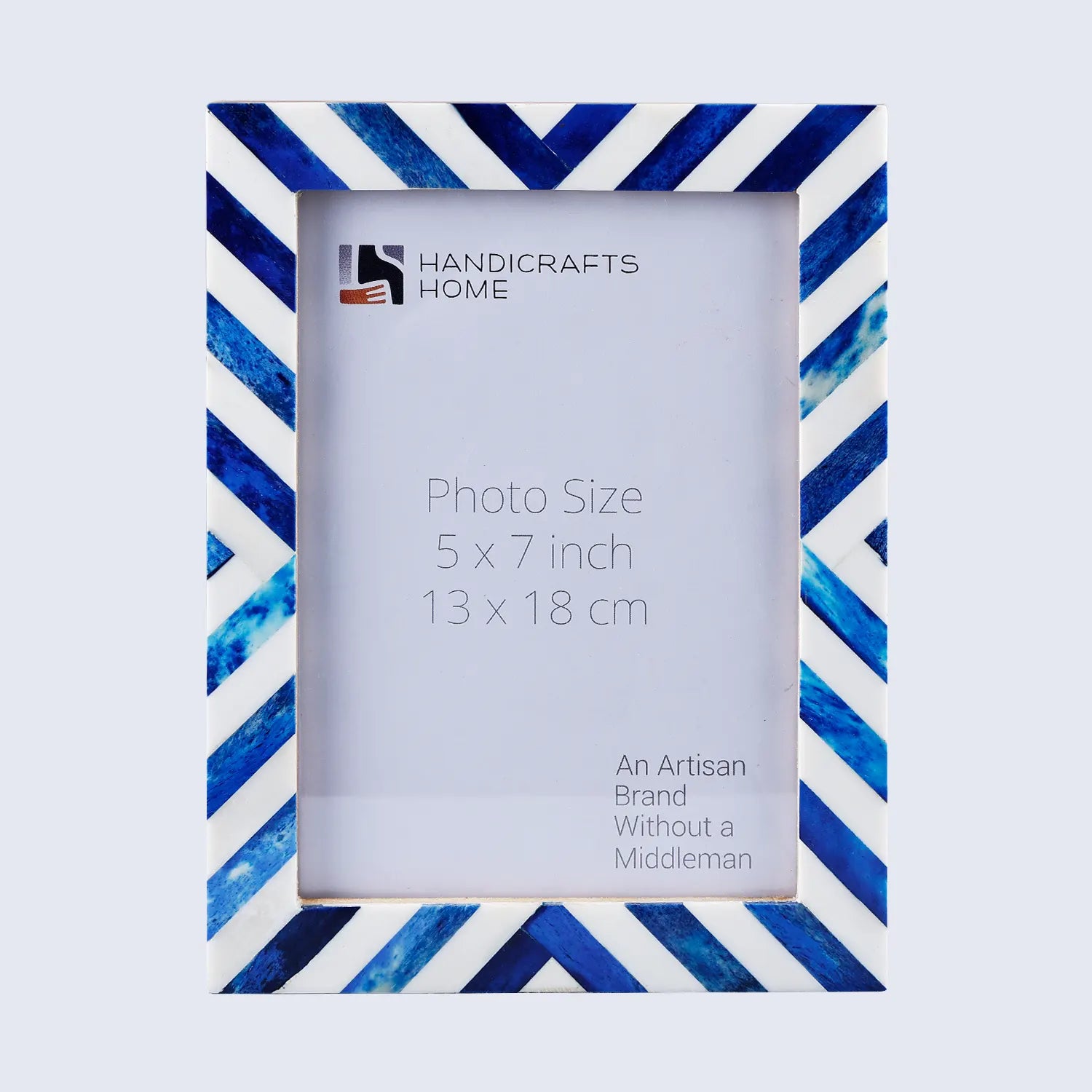 Blue White Chevron Bone Inlay Picture Frame 4x6 5x7 8x10