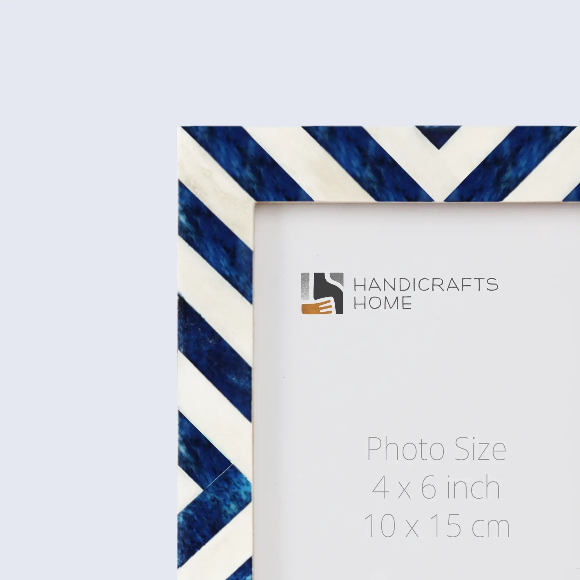Blue White Chevron Bone Inlay Picture Frame 4x6 5x7 8x10