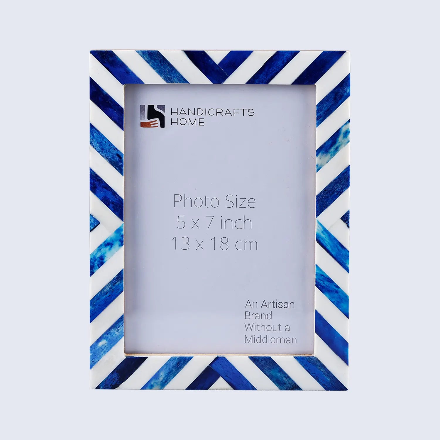 Blue White Chevron Bone Inlay Picture Frame 4x6 5x7 8x10