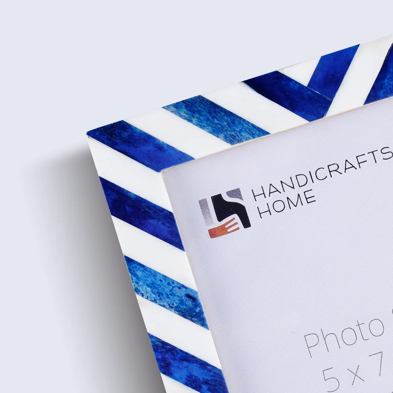 Blue White Chevron Bone Inlay Picture Frame 4x6 5x7 8x10