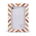 Brown White Chevron Bone Inlay Picture Frame 4x6 5x7 8x10