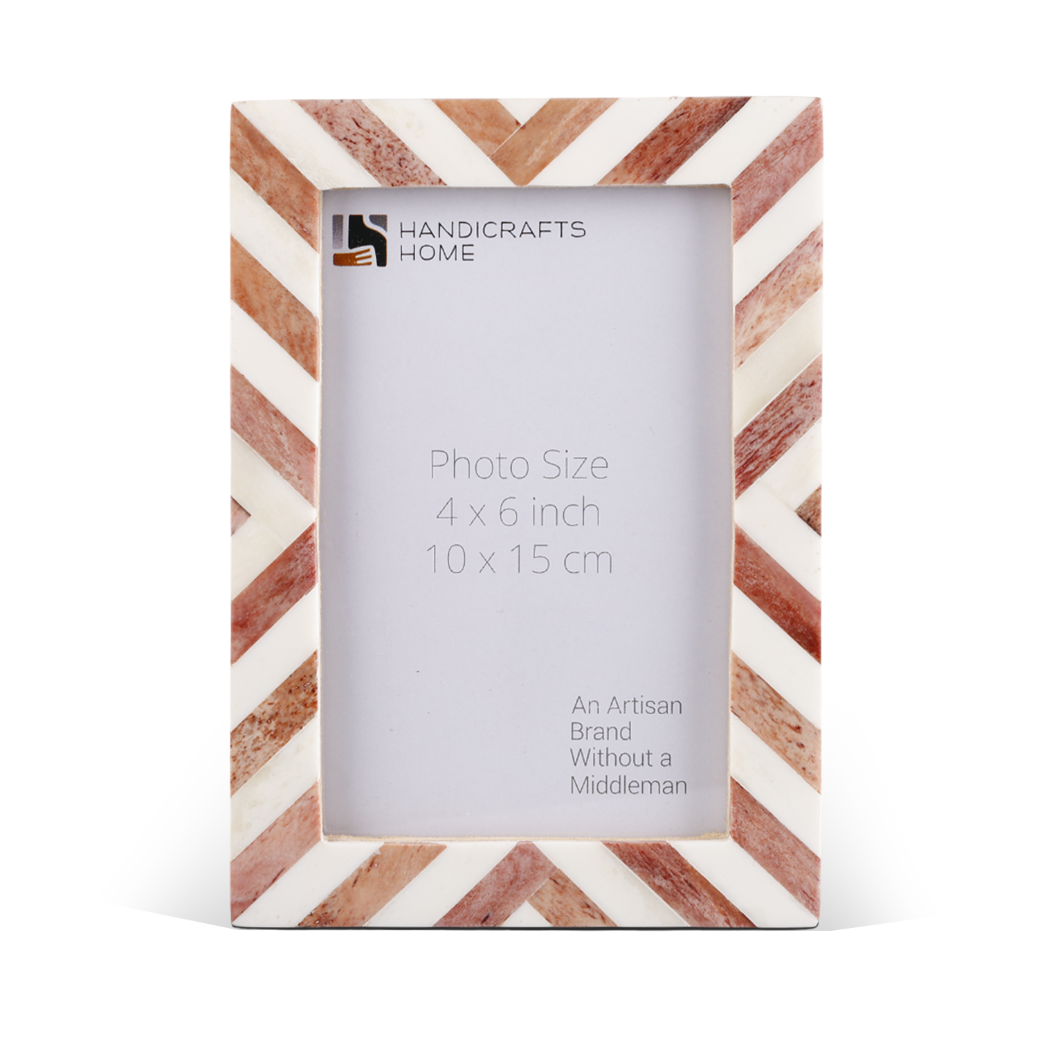 Brown White Chevron Bone Inlay Picture Frame 4x6 5x7 8x10