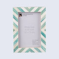 Green White Chevron Bone Inlay Picture Frame 4x6 5x7 8x10