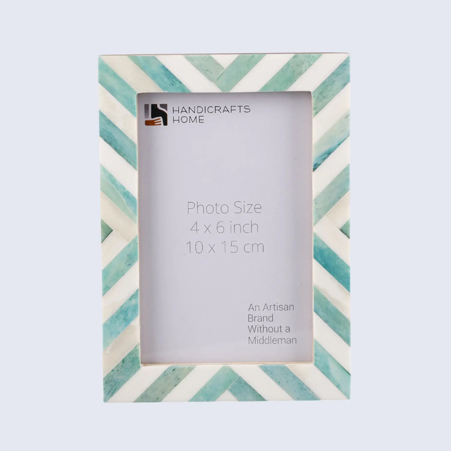 Green White Chevron Bone Inlay Picture Frame 4x6 5x7 8x10