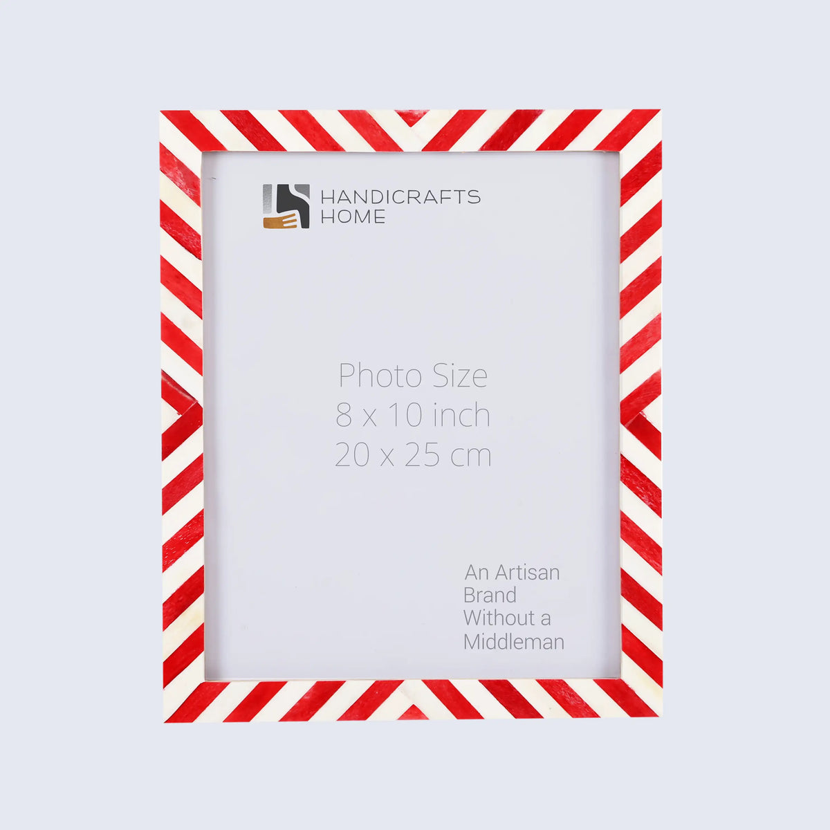Red chevron bone inlay picture frame