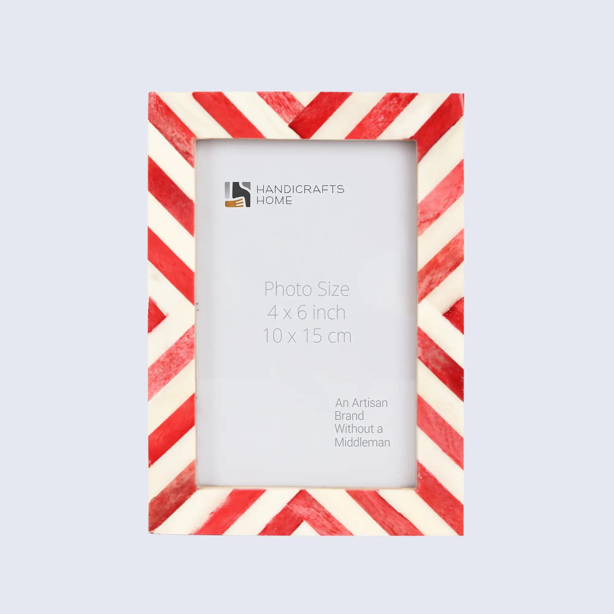 Red White Chevron Bone Inlay Picture Frame 4x6 5x7 8x10