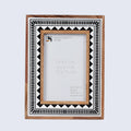 Black White Resin Inlay Picture Frame | Geometric Collection | 4x6 5x7
