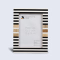 Picture Frame Stripewood Collection Wood & Resin Inlay Black & White – 4x6 & 5x7"