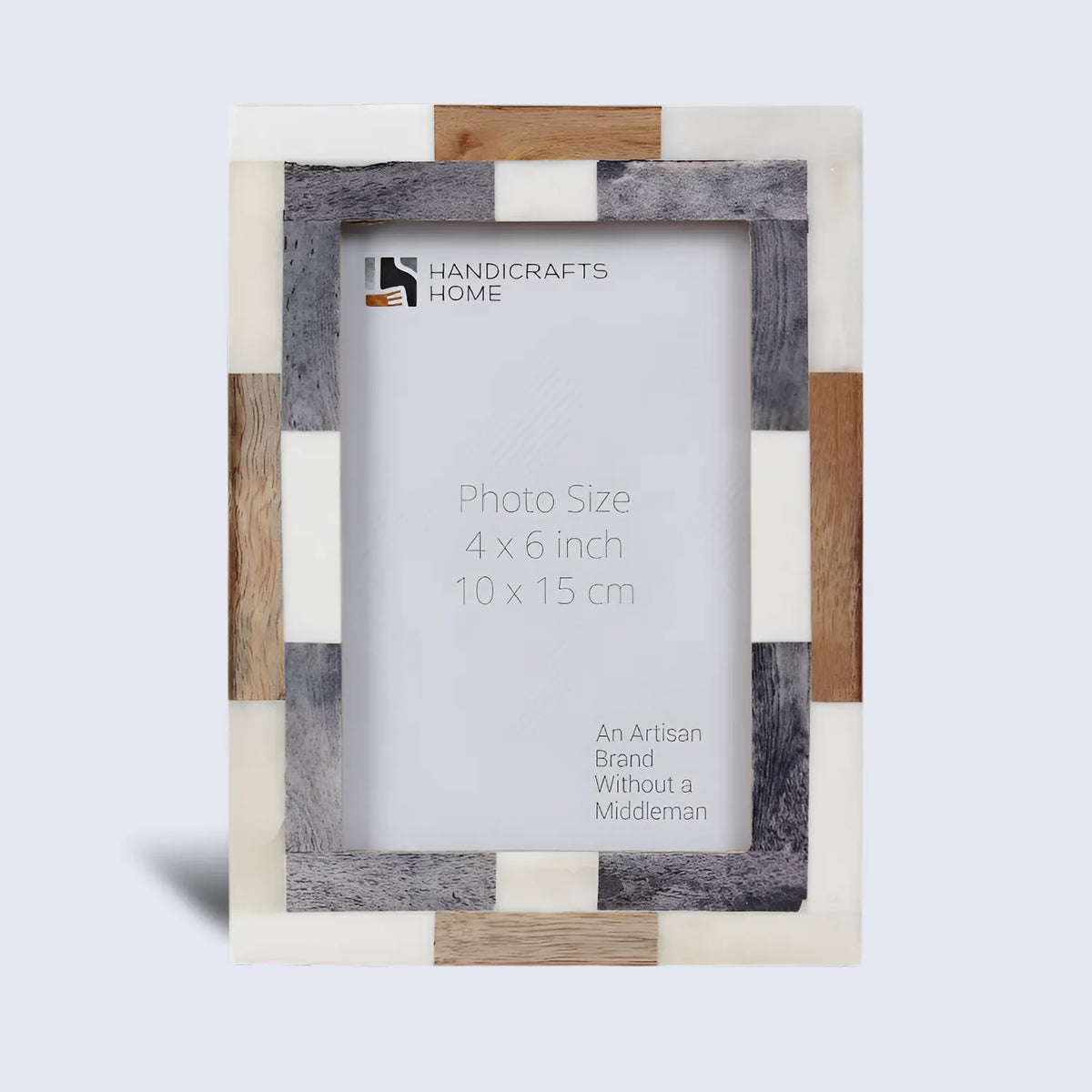 Woodstrip Tile wood and bone inlay picture frame