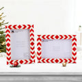 Picture Frame Set of 2 Red White Resin Inlay 4x6 5x7 8x10