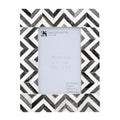 Grey Bone Inlay Picture Frame | 4"x6" Zigzag Herringbone