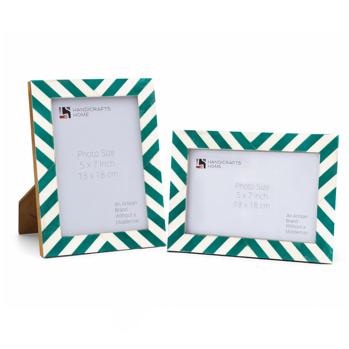 Candy Cane Mint green and white picture frame set