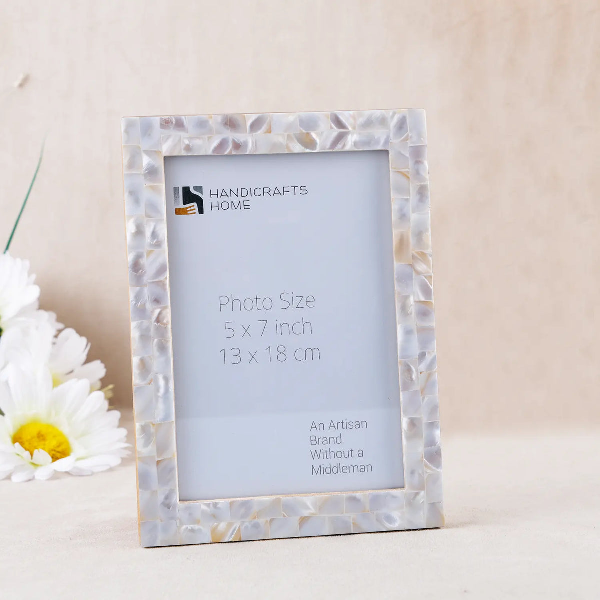 White mother of pearl inlay picture frame