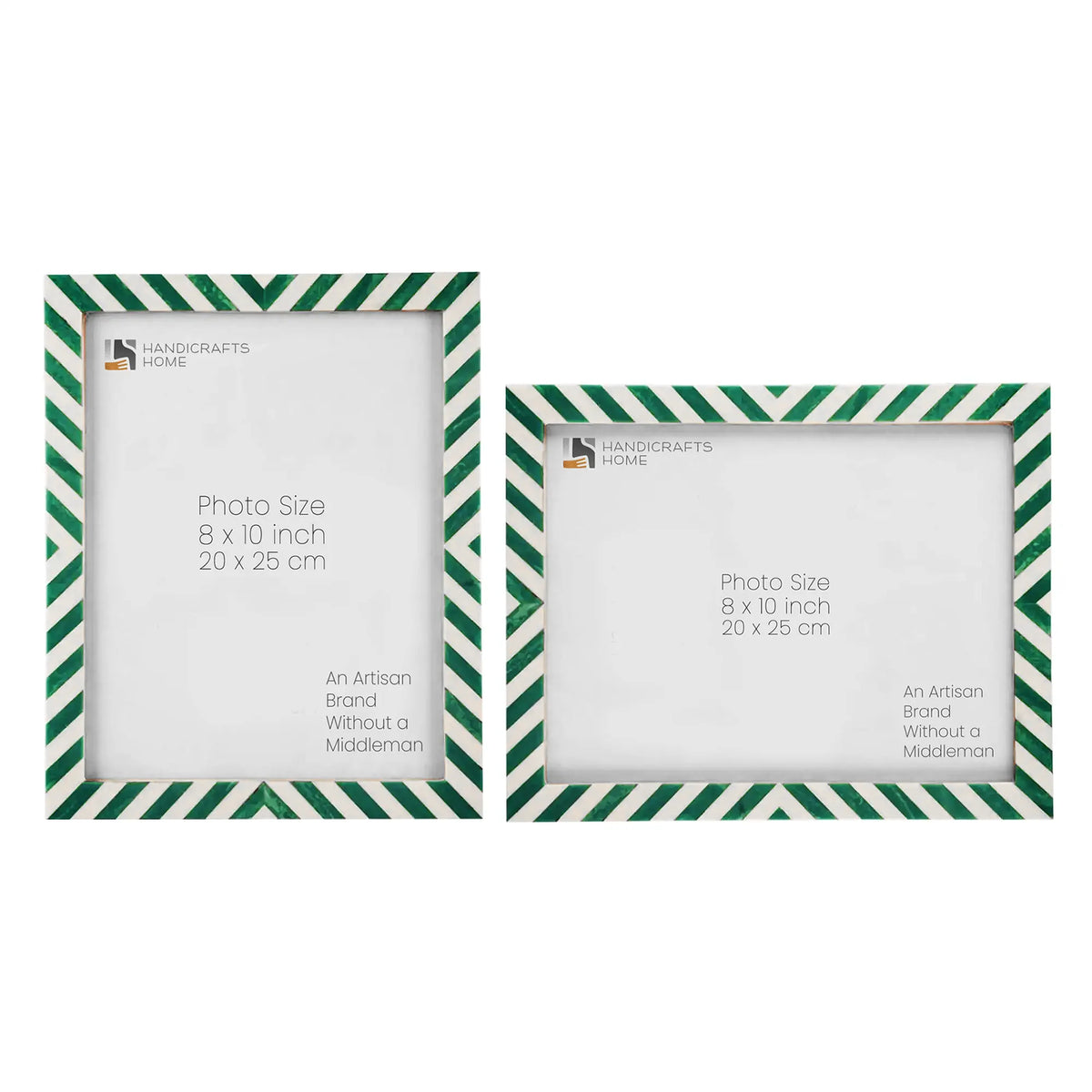 Candy Cane Mint green and white picture frame set