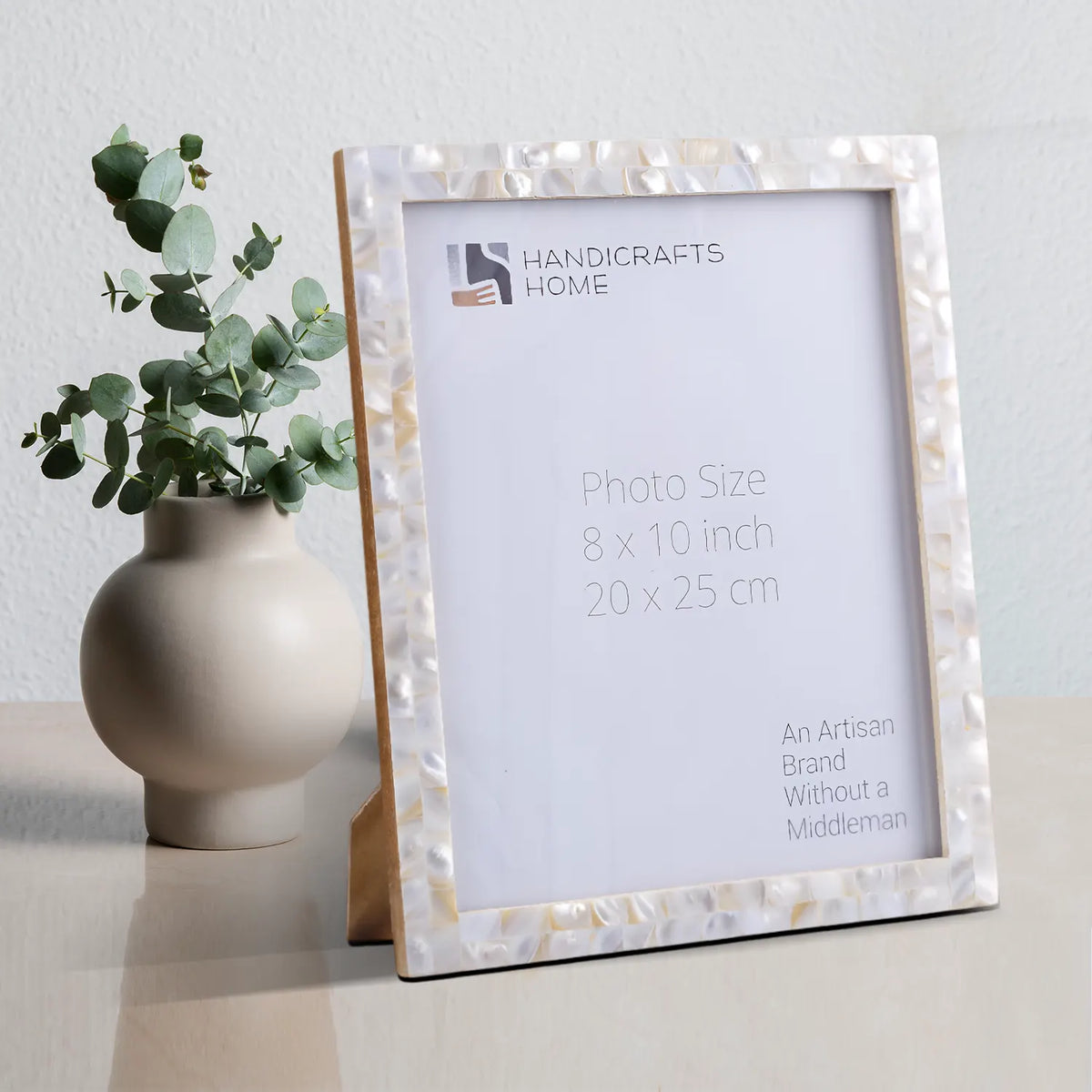 White mother of pearl inlay picture frame