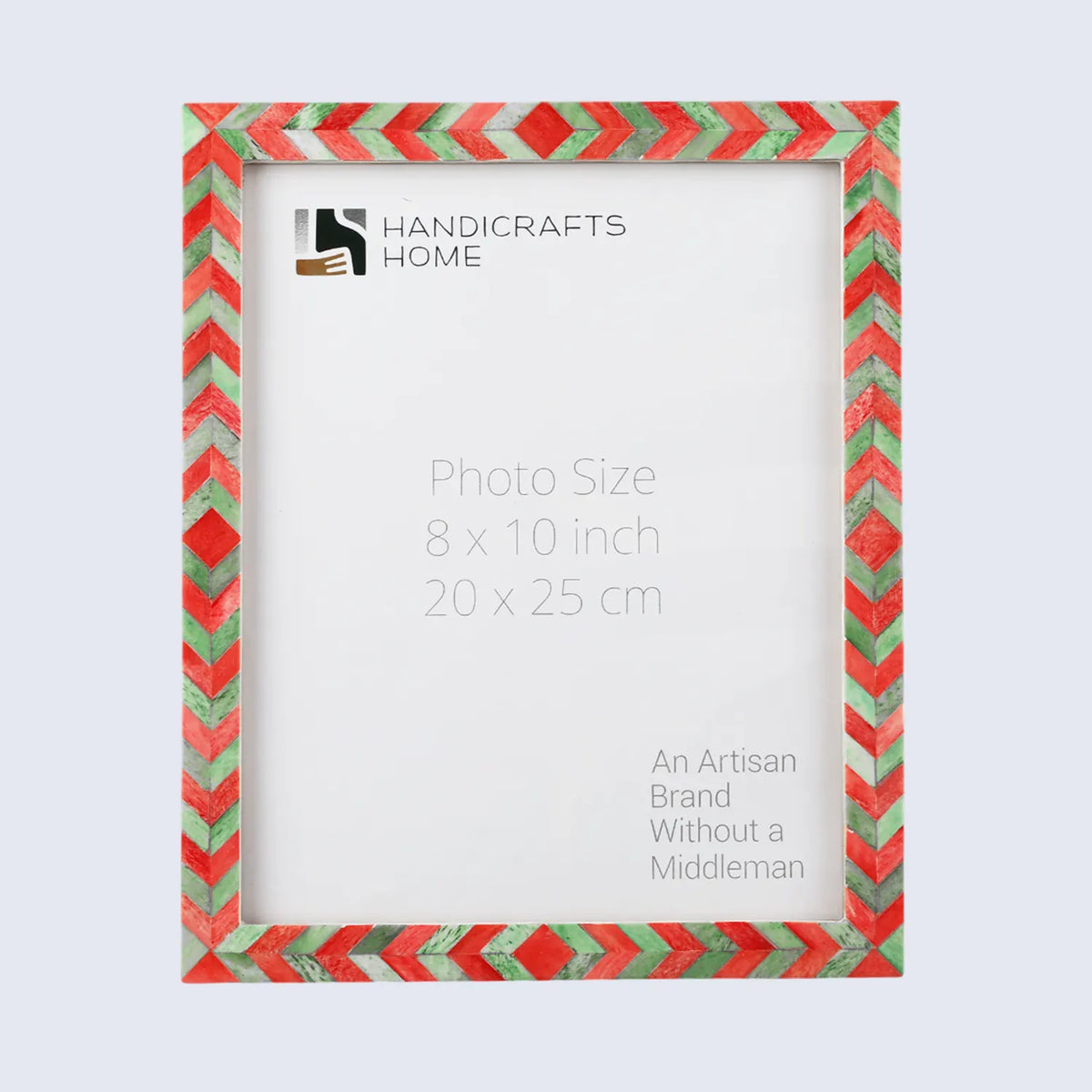 Red and green mosaic chevron picture frame