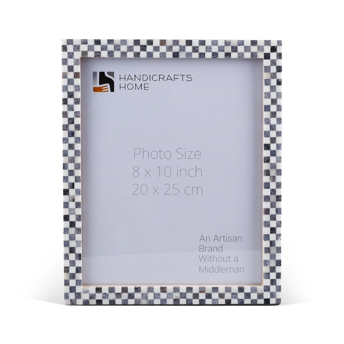 Grey and white checkered bone inlay picture frame