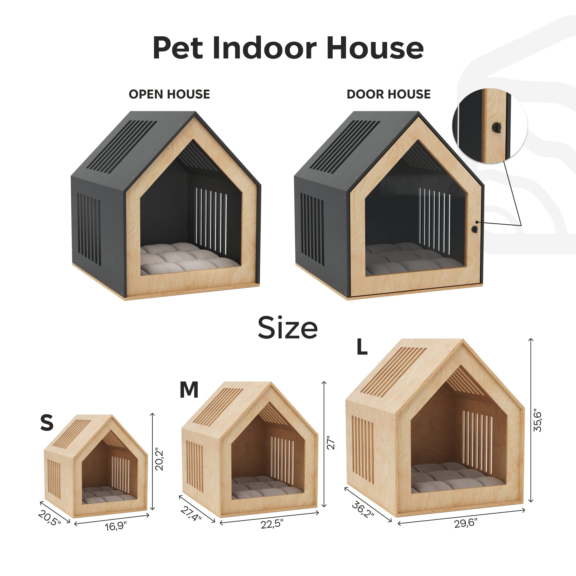 Indoor pet house size and style image