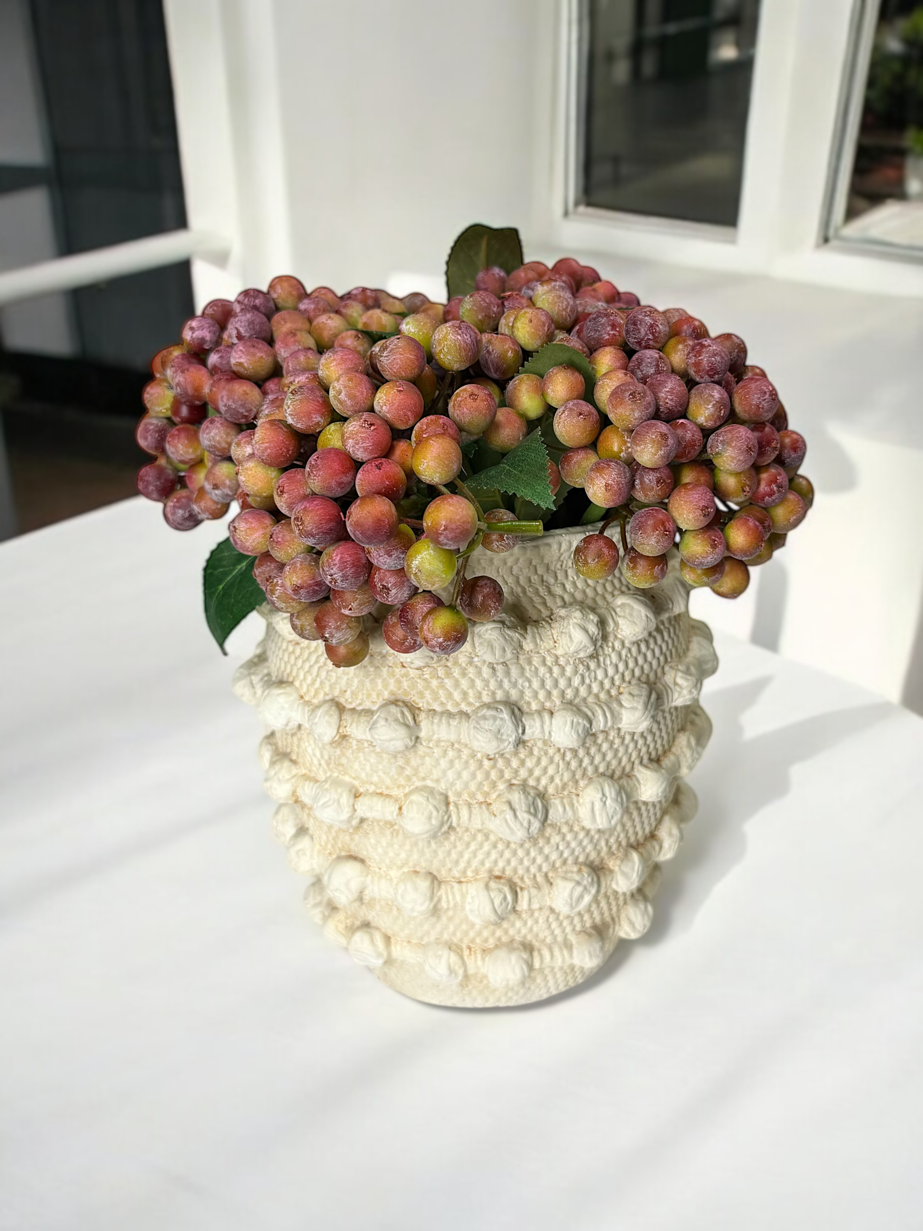 Ivory knot cement vase