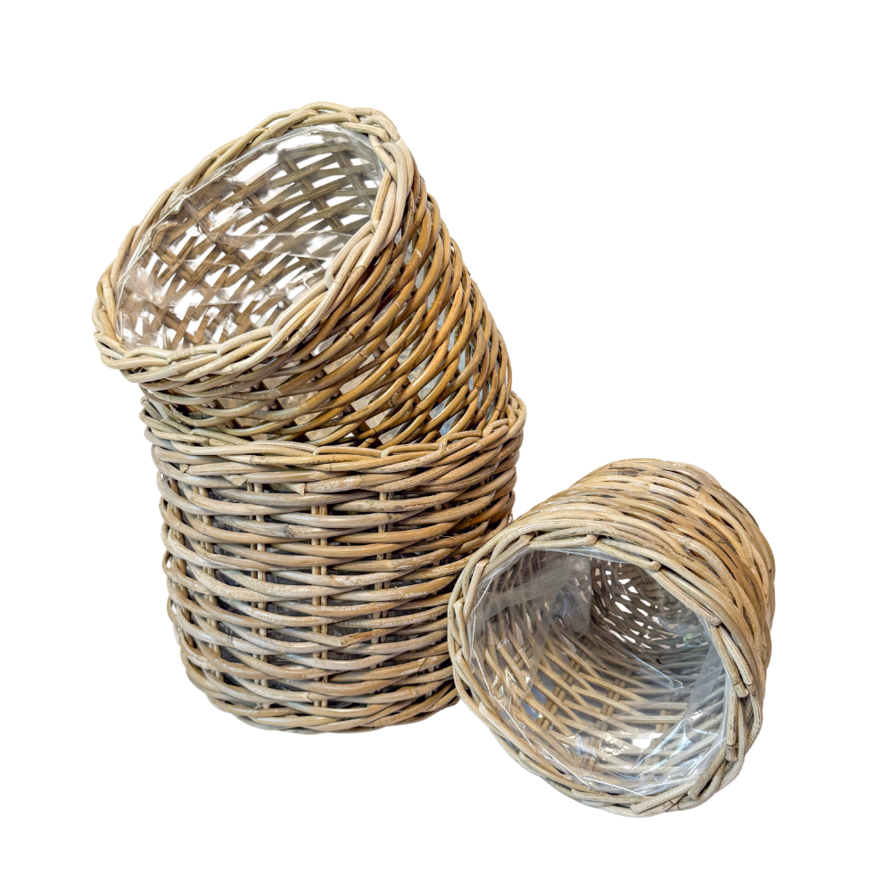 Rattan Planter Basket with Plastic Liner