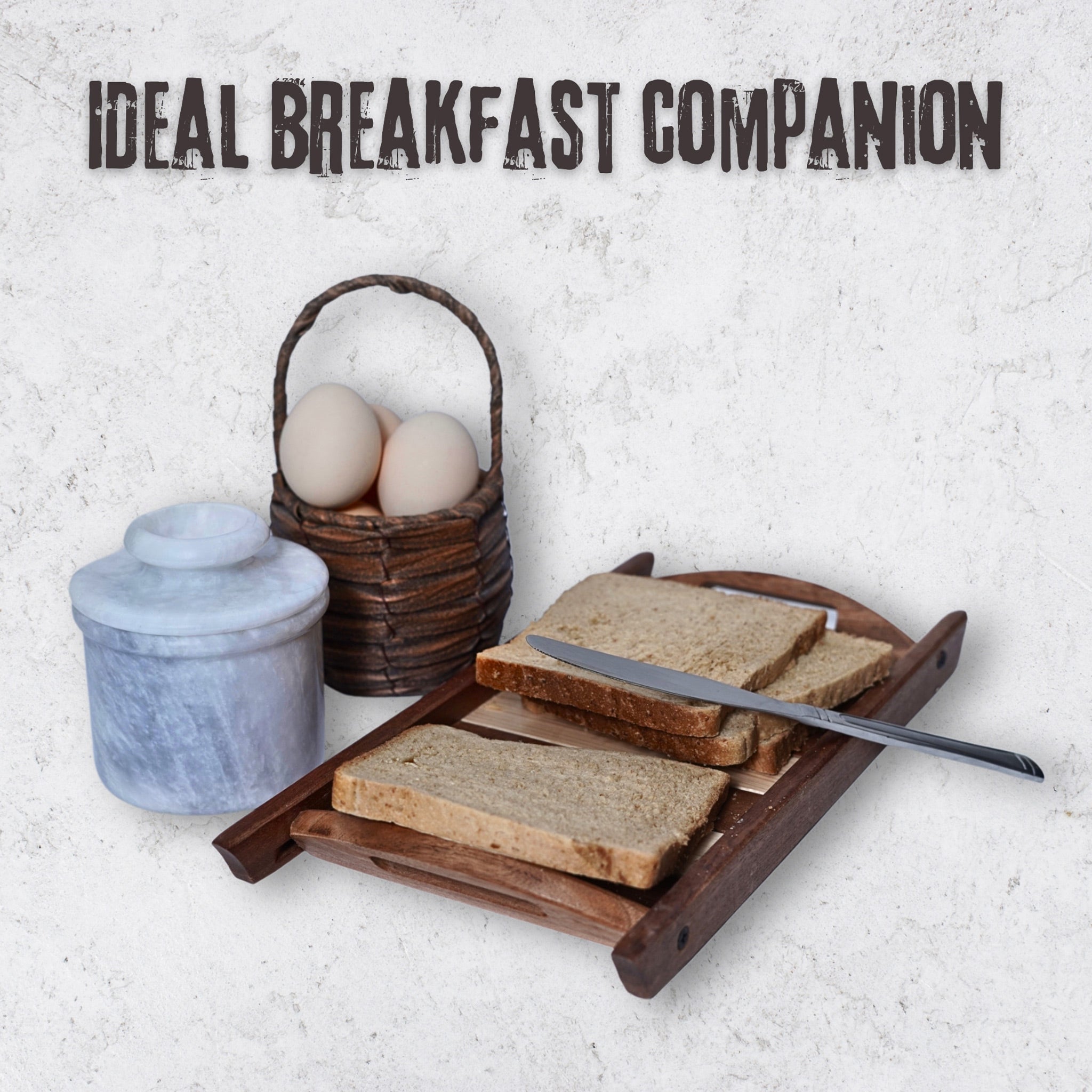 White marble butter keeper